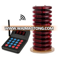 999 Channel Restaurant Wireless Paging queue management system with 10pcs Call Coaster Pager